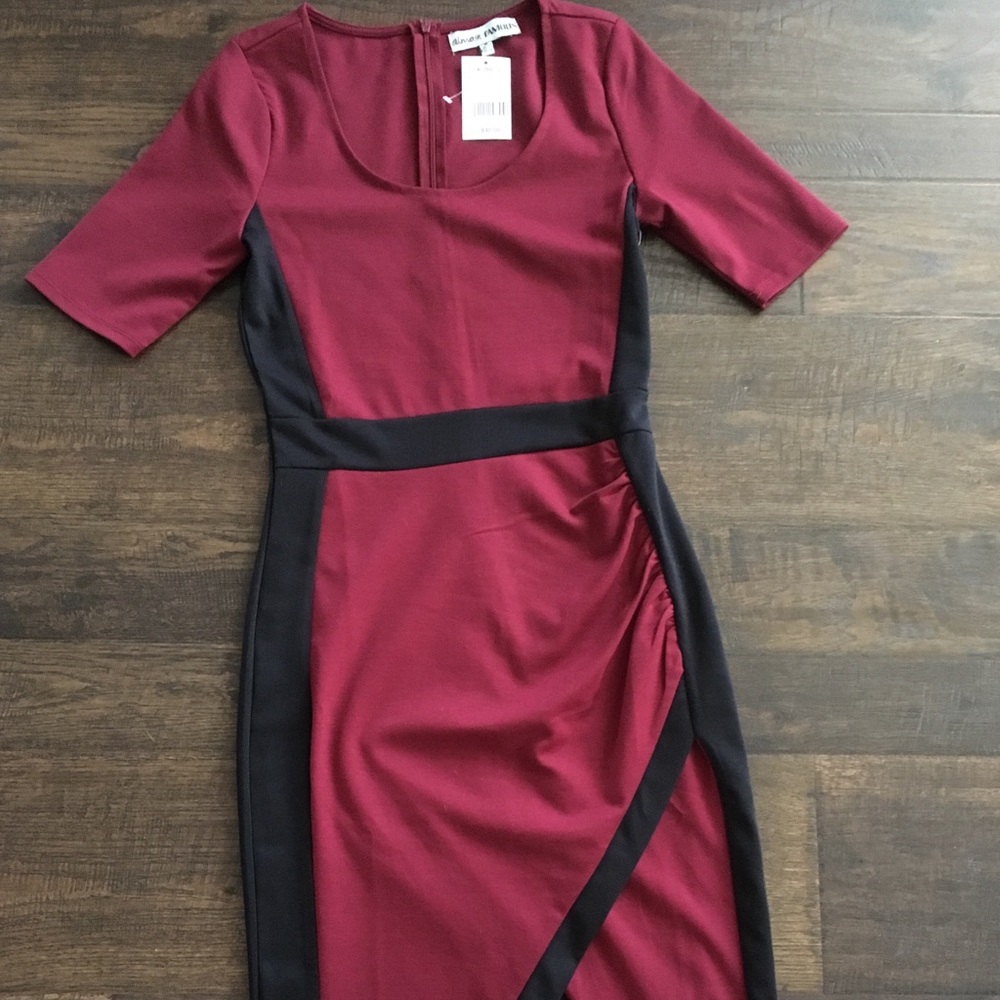 New with tags! Burgundy and black dress
